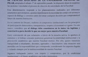 comunicado a la comunidad academica de la FCA